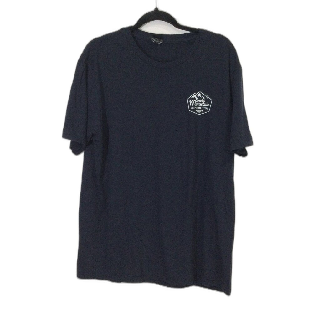 District T-Shirt Men’s Size L Dark Blue Smokey Mountain Jeep Outfitters Graphic